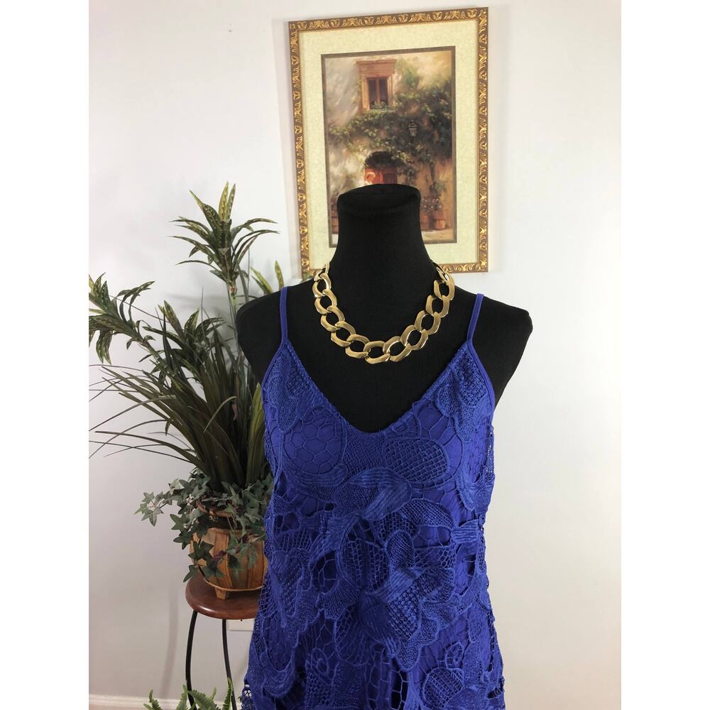 Express Bodycon Dress Women's‎ Size SP Blue Sleeveless V Neck 100% Polyester